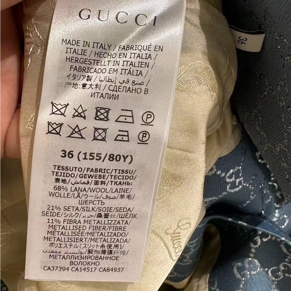 Authentic Gucci Blue Monogram Button-Up Jacket - Picture 4 of 5